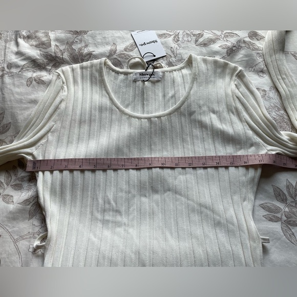 Showpo Cream Ribbed Midi Dress - Picture 8 of 9